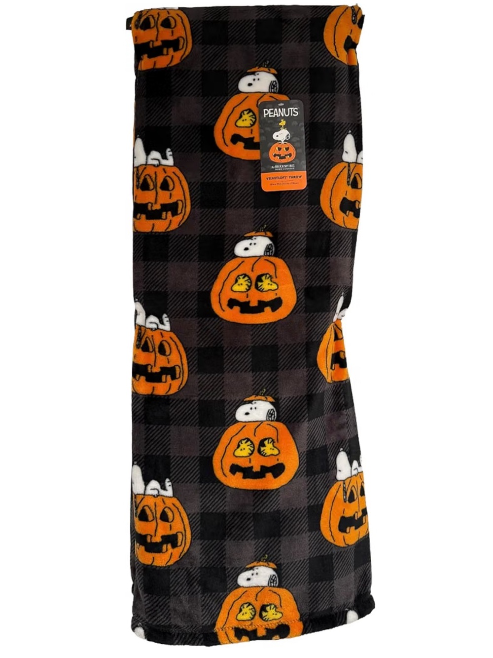 Snoopy Halloween Fall Plush Throw Blanket With Woodstock & Pumpkins 60”x70” New